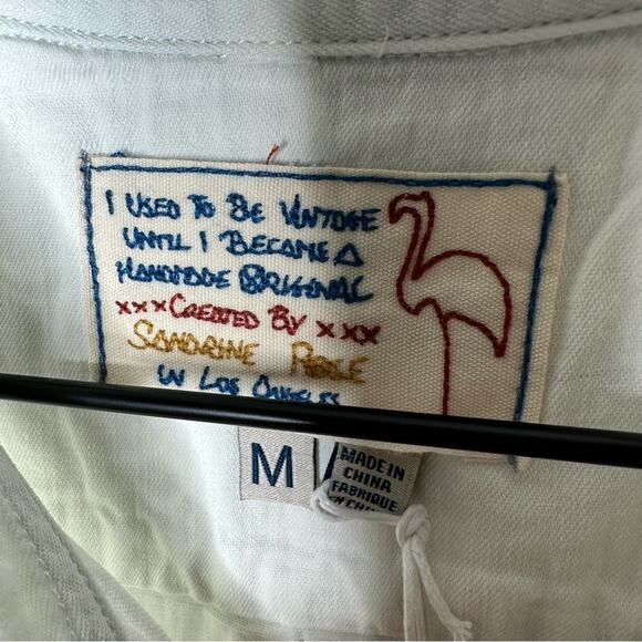 SANDRINE ROSE Mandarin White Shirt NWT in Medium - Picture 3 of 7